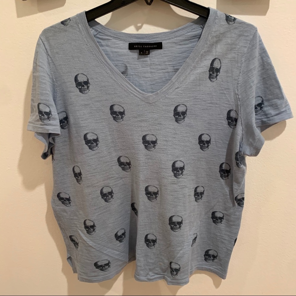 skull cashmere blue top
